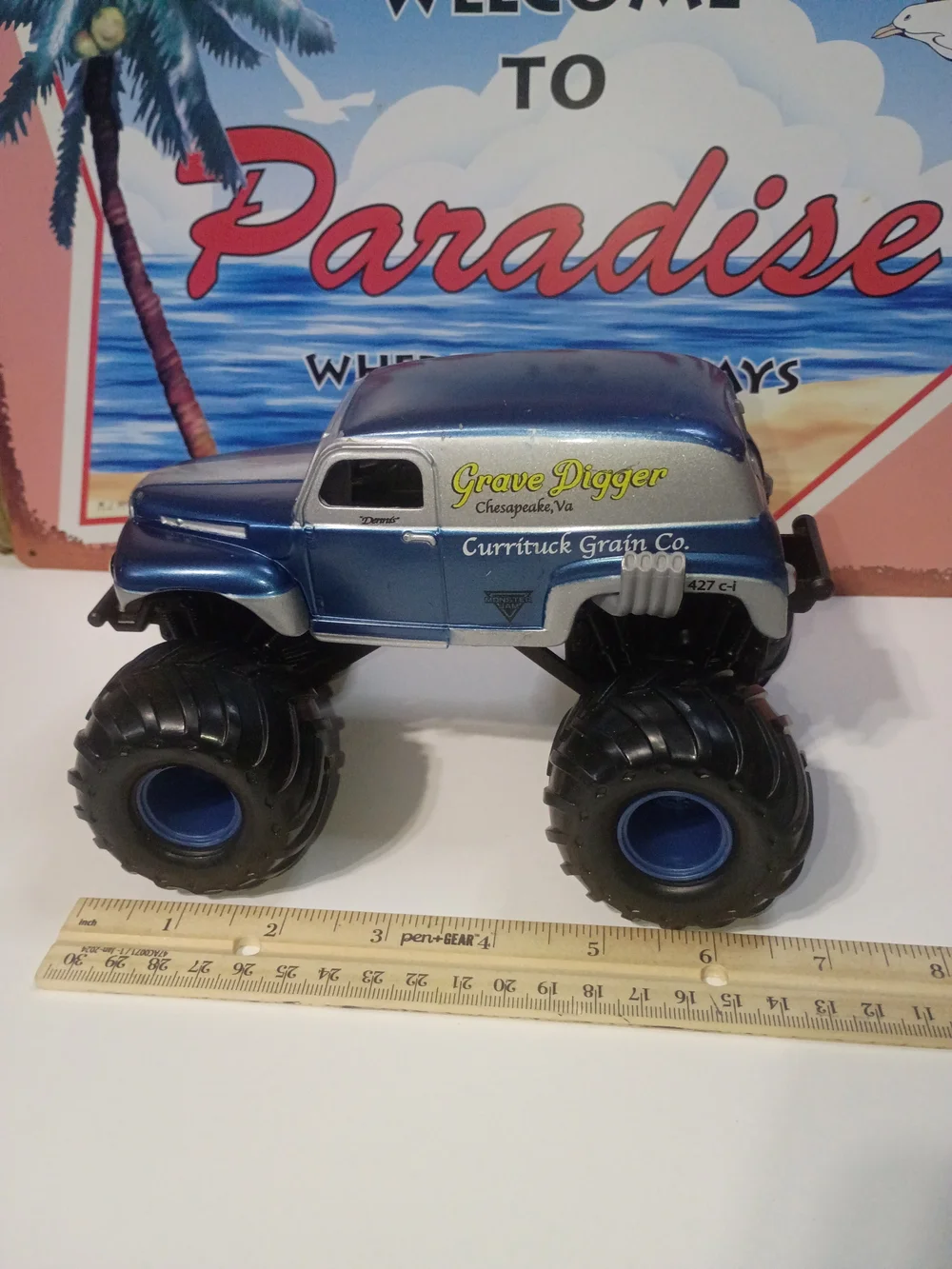 Hot Wheels Monster Truck Grave Digger Curritruck Grain .Com 1:24 Scale